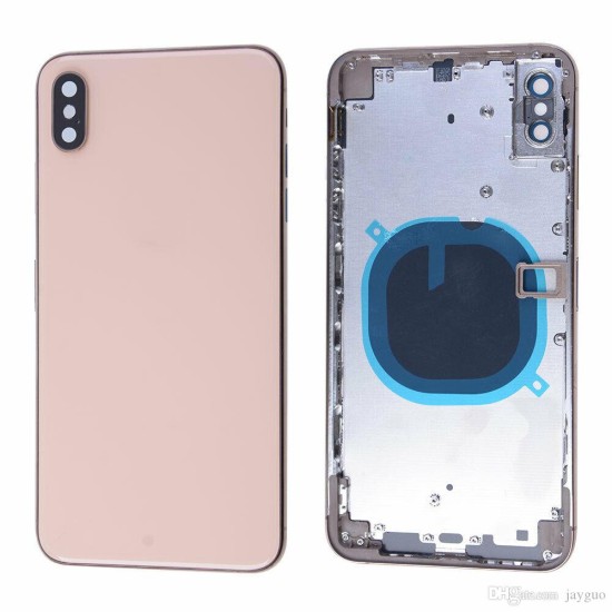 TAMPA TRASEIRA COM FRAME APPLE IPHONE XS DOURADO